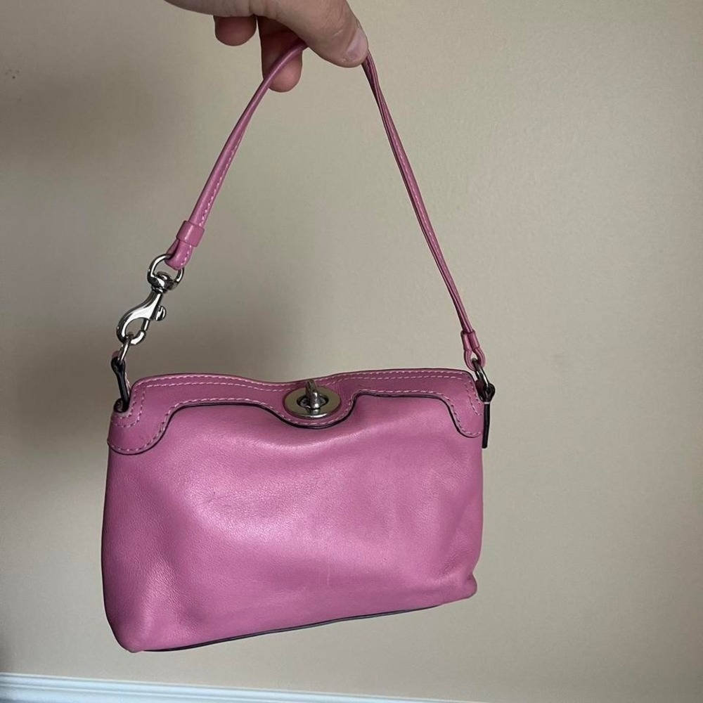 2000s Coach Bubble Gum Pink Turn-lock Wristlet / Mini-bag
